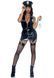 Виниловый костюм полицейской Leg Avenue Vinyl Naughty Cop Black L, платье, фуражка, наручники SO9153 фото 3