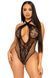 Мереживне тедді Leg Avenue Lace and net halter teddy One size Black, глибокий виріз, халтер SO8557 фото 1