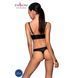 Комплект из эко-кожи с люверсами и ремешками Passion MALWIA BIKINI XXL/XXXL, black, бра и трусики SO5764 фото 2