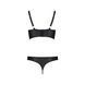 Комплект из эко-кожи с люверсами и ремешками Passion MALWIA BIKINI XXL/XXXL, black, бра и трусики SO5764 фото 4
