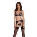Комплект с открытым доступом Passion DELIENA SET S/M black, лиф, стринги, пояс для чулок SO8422 фото 1
