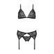 Комплект с открытым доступом Passion DELIENA SET S/M black, лиф, стринги, пояс для чулок SO8422 фото 4