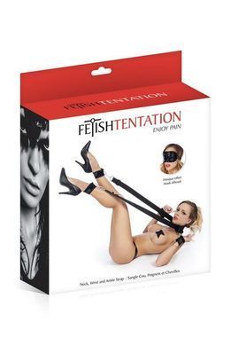 Фіксатори для ніг і рук Fetish Tentation Neck, Wrist and Ankle Strap з маскою на очі SO3741 фото