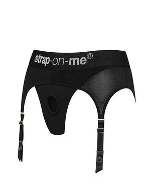 Трусы для страпона с подвязками для чулок Strap-On-Me REBEL HARNESS - XS SX2282 фото