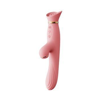 Вибратор с подогревом и вакуумной стимуляцией клитора Zalo - ROSE Vibrator Strawberry Pink SO6680 фото