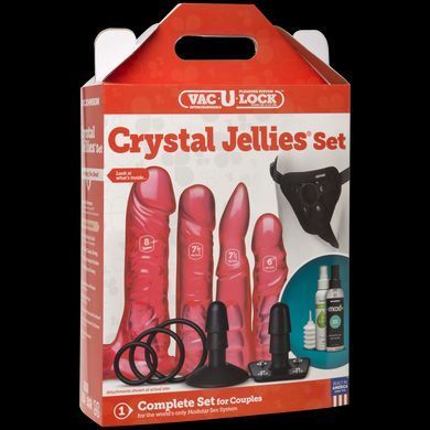 Набор для страпона Doc Johnson Vac-U-Lock Crystal Jellies Set (мятая упаковка!!!) SO1989-R фото