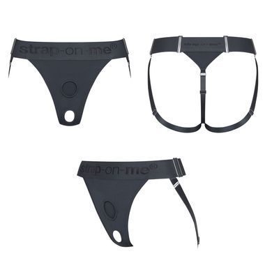 Трусики для страпона Strap-On-Me HARNAIS LINGERIE UNIQUE, One Size, серые SO9613 фото