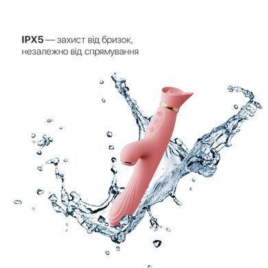 Вибратор с подогревом и вакуумной стимуляцией клитора Zalo - ROSE Vibrator Strawberry Pink SO6680 фото