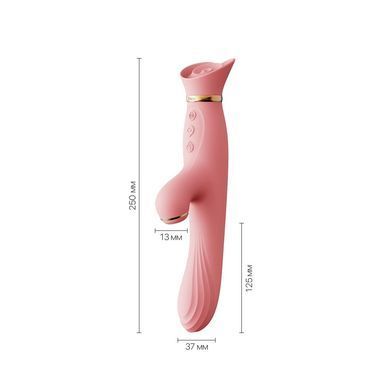 Вибратор с подогревом и вакуумной стимуляцией клитора Zalo - ROSE Vibrator Strawberry Pink SO6680 фото