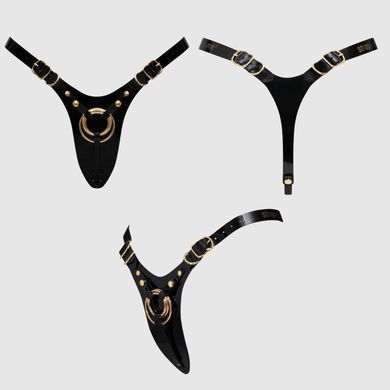 Трусики для страпона Strap-On-Me Leatherette Harness Fabulous - One Size - Black Glossy SX2852 фото