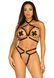 Стрепы-портупея с чокером Leg Avenue Satin elastic harness teddy, One size, Black SO8559 фото 1