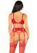 Комплект Leg Avenue Bra Top, String and Garter Belt Stockings One Size, Red SX1748 фото 4