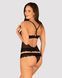 Полупрозрачный набор с украшениями Obsessive Ivannes top & thong L/XL, черный, топ и танга SO7284 фото 2