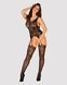 Бодістокінг Obsessive Bodystocking F237 XL/XXL, рослинне плетіння, імітація панчіх SO7234 фото 3