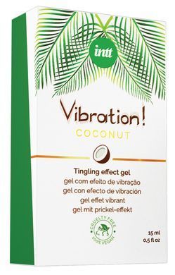 Жидкий вибратор Intt Vibration Coconut Vegan (15 мл), очень вкусный, действует до 30 минут SO5972 фото
