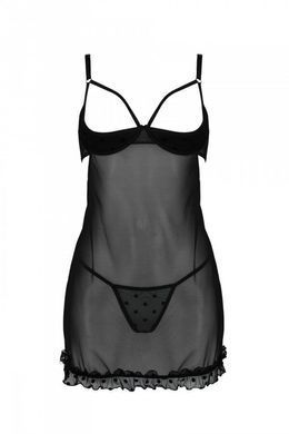 Эротический пеньюар Passion MARINA CHEMISE, L/XL, black SO9723 фото