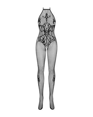 Бодістокінг Obsessive Bodystocking G308 S/M/L, халтер, декор у вигляді татуювання SO7235 фото