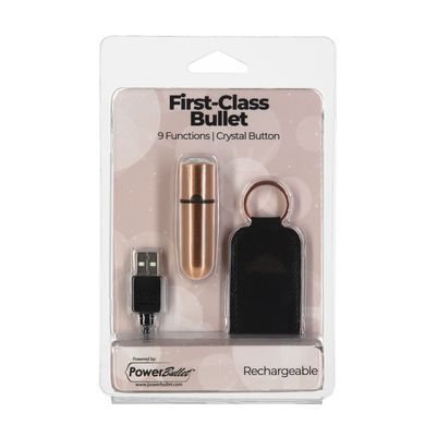 Вибропуля PowerBullet First-Class Bullet 2.5&Prime; with Key Chain Pouch, Rose Gold, 9 режимов вибрации SO6847 фото