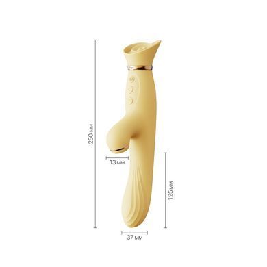 Вибратор с подогревом и вакуумной стимуляцией клитора Zalo - ROSE Vibrator Lemon Yellow SO6681 фото
