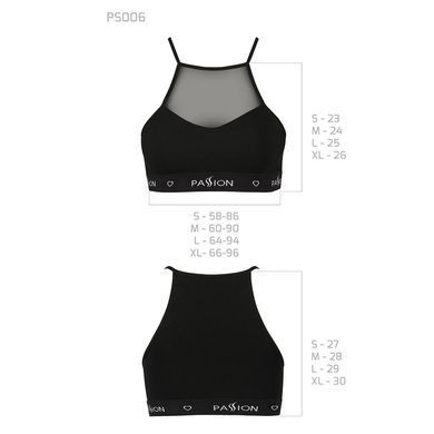 Спортивный топ с прозрачной вставкой Passion PS006 TOP M, black SO4240 фото