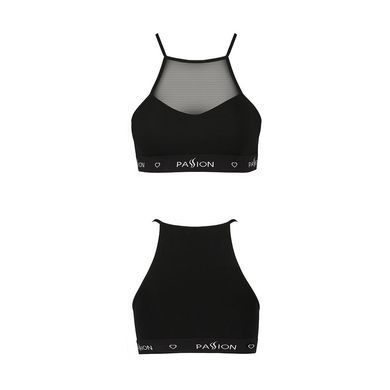 Спортивный топ с прозрачной вставкой Passion PS006 TOP M, black SO4240 фото
