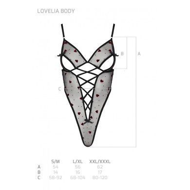 Эротическое боди с рисунком Passion LOVELIA BODY S/M, black SO4754 фото