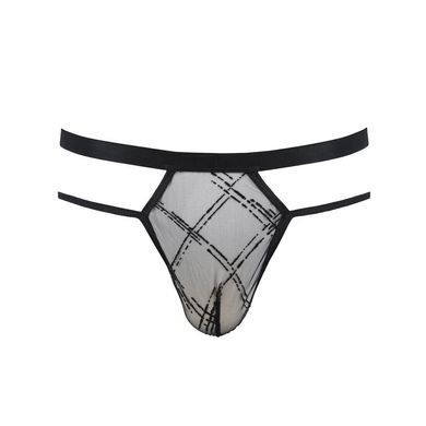 Мужские прозрачные стринги Passion 029 THONG COLLIN XXL/XXXL Black, сетка SO7560 фото