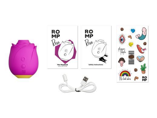 Шикарний вакуумний кліторальний стимулятор Romp Rose Pink, у вигляді троянди SO8738 фото