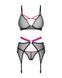 Комплект Obsessive Novenes 3-pcs set, XL/2XL, прозрачный лиф на косточках, стринги, пояс SX0618 фото 4