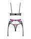 Комплект Obsessive Novenes 3-pcs set, XL/2XL, прозрачный лиф на косточках, стринги, пояс SX0618 фото 5