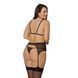 Корсет с пажами Passion AMBERLY CORSET 6XL/7XL, black, ассиметричный крой, кружева, стринги SO7052 фото 2