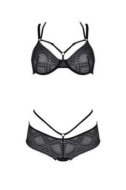 Комплект Passion DROSERA BIKINI black, S/M, бюстгальтер і трусики-кюлоти SX0468 фото