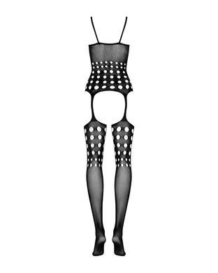 (SALE) Бодістокінг Obsessive Bodystocking G310 S/M/L, топ, панчохи, підв&rsquo;язки, круглі вирізи SO7236 фото