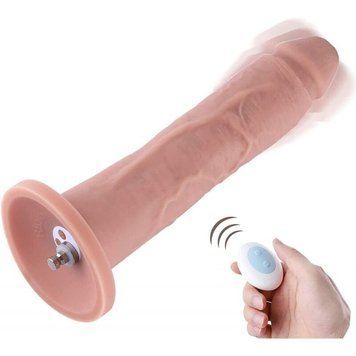 Фаллоимитатор 10.2&Prime; с вибрацией для секс-машин Hismith Silicone Dildo with Vibe, KlicLok, пульт ДУ SO6211 фото