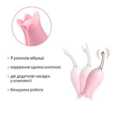 Ультразвуковой вибратор для клитора Otouch Bloom Ultrasonic Clitoris, 2 доп насадки SO9398 фото