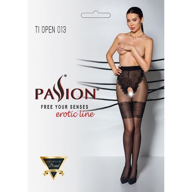 Колготки с открытым доступом, ажурные трусики и подвязки Passion TIOPEN 013 5 (20/40 den), black SO5818 фото