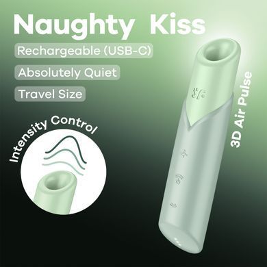 Вакуумный стимулятор Satisfyer Naughty Kiss, магнитная технология 3D Air Pulse, 30 режимов работы SX2162 фото