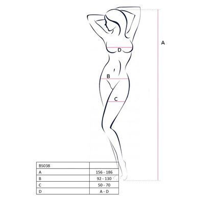 Бодістокінг Passion BS038 white, комбінезон, імітація панчіх і пояса PBS038W фото