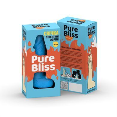 Свеча в виде члена Pure Bliss BIG Blue 18 см SX1699 фото