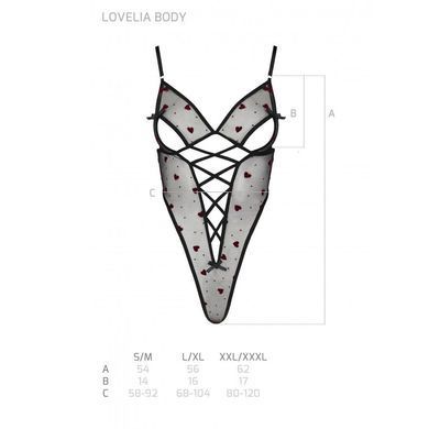 Эротическое боди с рисунком Passion LOVELIA BODY XXL/XXXL, black SO4755 фото
