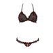 Комплект белья Passion GIANA BIKINI S/M, black, полупрозрачные лиф и трусики с бантиками EL15102 фото 2