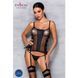 Сітчастий корсет з люверсами і знімними пажами Passion MALWIA CORSET 2XL/3XL black екошкіра, стрінги SO5767 фото 3
