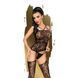 Бодистокинг Penthouse Magical Mistress Black S/L, открытый доступ, цветочный декор, имитация чулок SO6465 фото 1