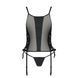 Сітчастий корсет з люверсами і знімними пажами Passion MALWIA CORSET 2XL/3XL black екошкіра, стрінги SO5767 фото 5