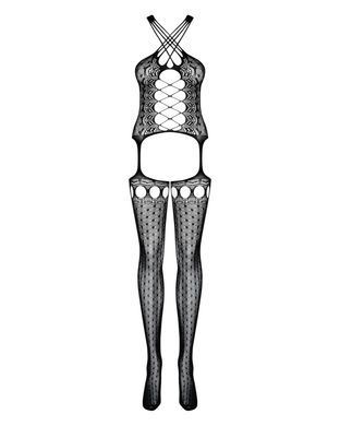 Бодістокінг Obsessive Bodystocking G313 S/M/L, шнурівка, геометричний декор SO7237 фото