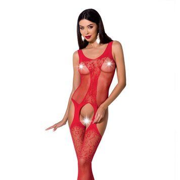 Бодистокинг с имитацией чулок и ажурной вставкой Passion BS072 red SO4142 фото