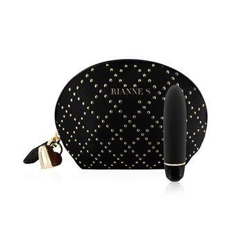 Вибропуля RIANNE S &ndash; Classique Vibe мини-вибратор на 7 режимов, чехол-косметичка Stud Black SO3860 фото