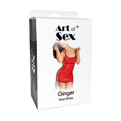Сексуальна лакована сукня на шнурівці Art of Sex - Ginger червона L-2XL SX2370 фото