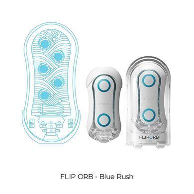 Мастурбатор Tenga Flip Orb &mdash; Blue Rush, с изменяемым сжатием, со стимулирующими шариками внутри SO3048 фото