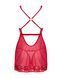 Прозрачная сорочка бэби-долл Obsessive Lacelove babydoll & thong M/L Red, кружево, стринги SO8647 фото 4
